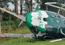 Diyaarad Helicopter ah oo siday Xoghayaha Wasaaradda Deegaanka oo ku burburtay Kericho, dadkii saarnaana ay ku dhaawacmeen